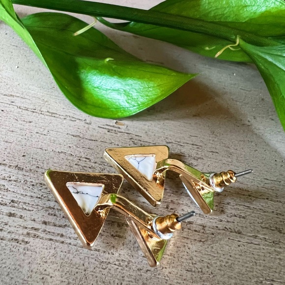 Open Your Mind Howlite Stone Healing Double Sided Earrings - Picture 5 of 6